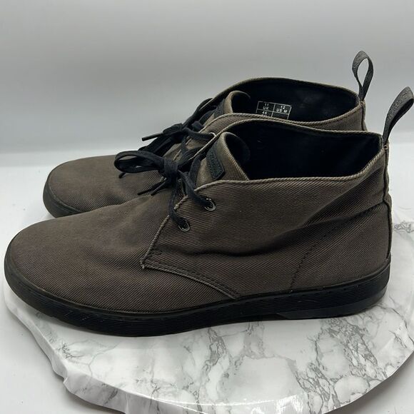 DR. MARTENS Mayport Lead Grey Twill Canvas Chukka Boot-12 - Picture 3 of 9